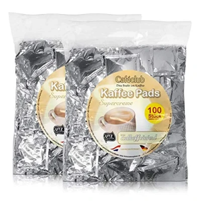 Abbildung von 2x Cafeclub Entkoffeniert Kaffeepads Megabeutel je 100 stk. einzeln verpackt