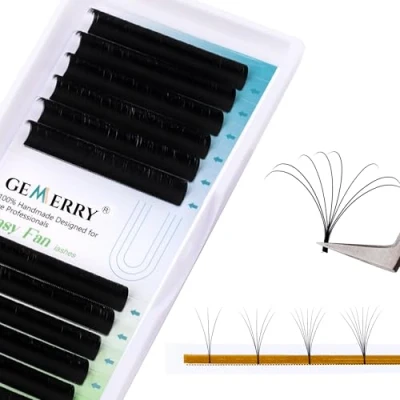 Abbildung von GEMERRY Wimpern Volumentechnik Easy Fan Lashes 3D 5D 8D 10D 0,05 d curl 12mm Selbstfächernd Volumen für Wimpernverlängerung Lash Extensions (0.05 12mm)