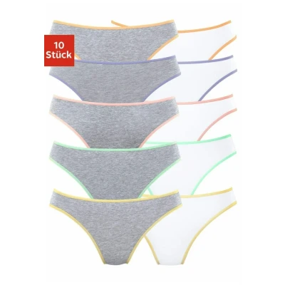 Abbildung von Lascana String graumeliert + weiß, Damen, Größe: 32/34, Grau meliert weiß