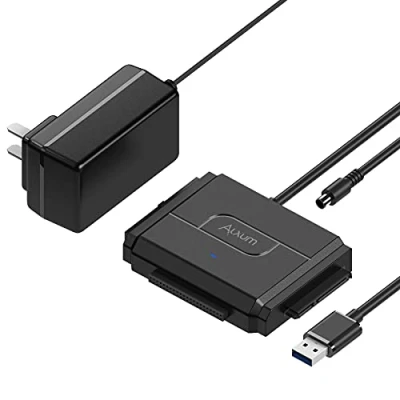 Abbildung von Alxum IDE und SATA Adapter, USB 3.0 Festplatten Konverter mit Netzschalter für 2.5 3.5 Zoll HDD oder SSD, CD ROM, RW, DVD RW Laufwerke