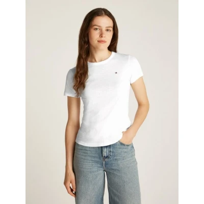 Abbildung von Tommy Hilfiger Rundhalsshirt 1985 SLIM SLUB C NK SS mit Logostickerei