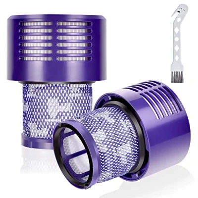 Abbildung von Leadaybetter V10 Filter für Dyson 2 Stück Ersatzfilter SV12 Cyclone Animal Absolute Akku Staubsauger Ersatzteil,Motorhead Hepa mit Reinigungsbürste Ersetzen Sie # DY 969082 01