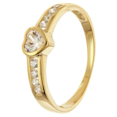 Abbildung von trendor 68406 Damenring Herz Zirkonias Gold 333/8K