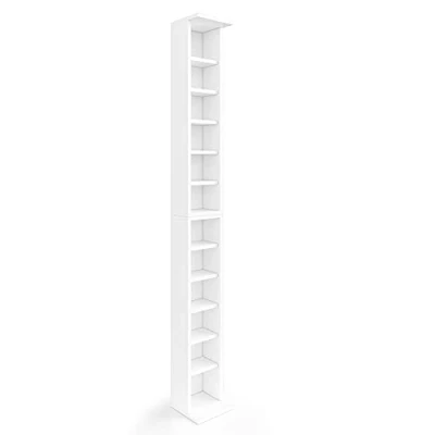 Abbildung von Vicco CD Regal, Weiß, 21 x 183.6 cm 2er Set