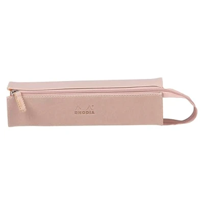Abbildung von Rhodia 319030C Schlampermäppchen Rhodiarama, rechteckig 23x5x5 cm, flache Öffnung, langer Reißverschluss, praktisch und elegant aus Kunstleder Rosa, 1 Stück