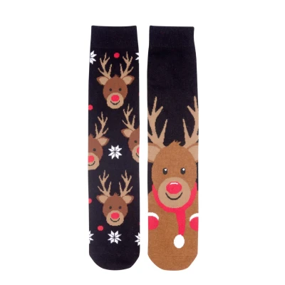 Abbildung von United Labels 2ER PACK Weihnachts Rentier Socken, Herren, Größe: 39 42, Schwarz