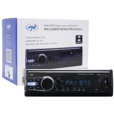 Abbildung von Radio MP3 Player Auto PNI Clementine Bus LKW 8524BT 4x45w, RDS, 12V / 24V 1 DIN cu SD, USB, AUX, RCA SI Bluetooth 24 Volt