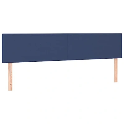 Abbildung von vidaXL Kopfteil 2 STK., Bettkopfteil mit Holzbeinen, Höhenverstellbar Polsterkopfteil für Bett, Betthaupt Bettzubehör Schlafzimmer, Blau 100x5x78/88 cm Stoff