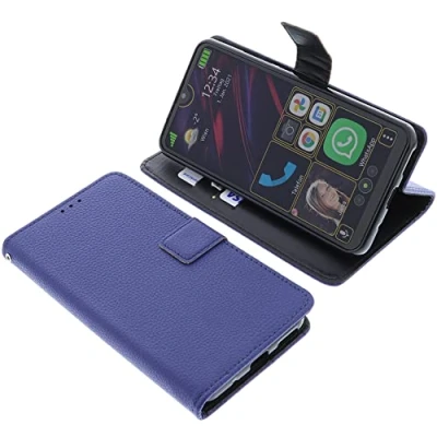 Abbildung von foto kontor Tasche kompatibel mit Beafon M6S Book Style blau Schutz Hülle Buch