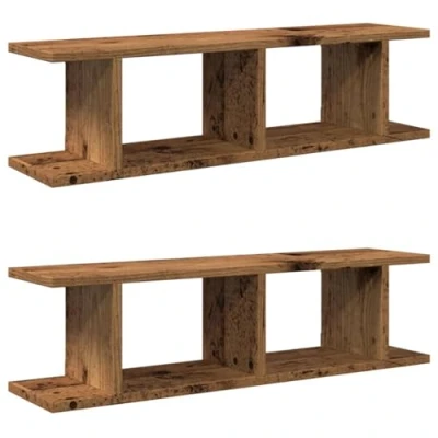 Abbildung von vidaXL Wandregale 2 STK. Altholz Optik 75x18x20 cm Holzwerkstoff