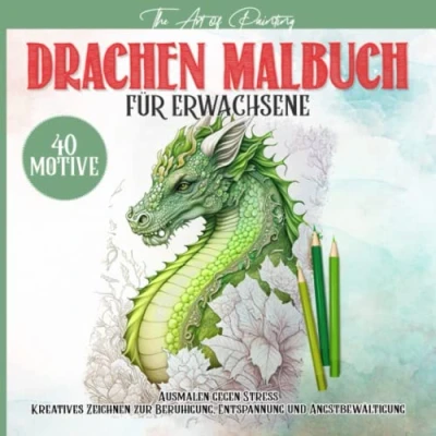Abbildung von Drachen Malbuch für Erwachsene Ausmalen gegen Stress 40 mystische Vorlagen zum mehr Entspannung, Stressabbau, Achtsamkeit und Kreativität
