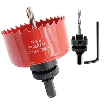 Abbildung von Lochsäge 75mm, LAIWEI Schwerlast Dorn lochbohrer, 4341 Bohrer, Lochfräser zum Bohren von Löchern in Holz, Aluminium, PVC und anderen Materialien, Bohrwerkzeuge