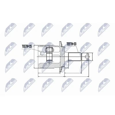 Abbildung von NTY NPZ HD 046 Gelenksatz radseitig, Hinterachse HONDA: CR V 2, Accord 7 Limousine