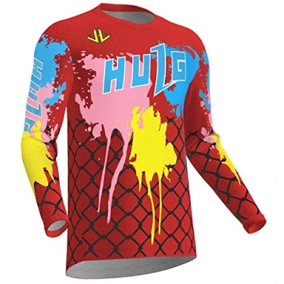 Abbildung von Radfahren Jersey Herren Mountainbike Motocross Langarm MTB T Shirt,Shirt Downhill Fahrrad Schnelltrocknend (Color 32,XXL)