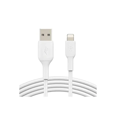 Abbildung von Belkin Lightning Kabel (Boost Charge /USB für iPhone, iPad, AirPods) MFi zertifiziertes iPhone Ladekabel (Weiß, 1 m) 2er Pack