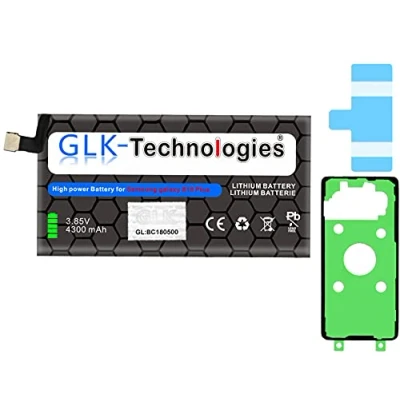 Abbildung von High Power Ersatzakku kompatibel mit Samsung Galaxy S10 Plus S10+ G975 EB BG975ABU Original GLK Technologies Battery accu 4300 mAh Akku inkl. 2X Klebebandsätze