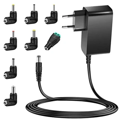 Abbildung von MEROM 12V 3A Universelle Netzteil 36W Ladekabel Power Supply für LED Leiste, Lautsprecher, Router, Scanner, Kamera, DVD Spieler, Externe Mobile Festplatte, LCD Bildschirm Ladegerät (Mit 8 Tipps)