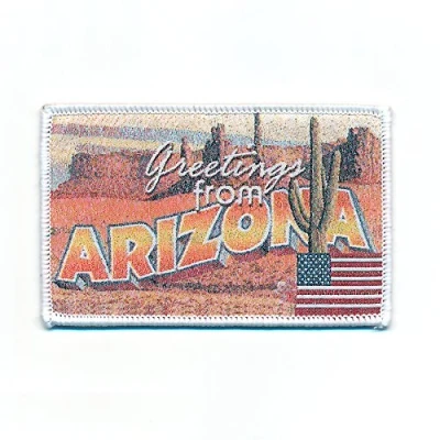 Abbildung von hegibaer 72 x 45 mm Arizona Retro Nostalgie Patch USA Edel Aufnäher Aufbügler 0743 A