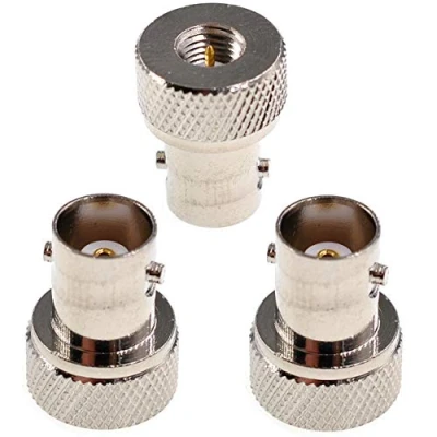 Abbildung von Oiyagai 3 Stück BNC Buchse zu SMA Stecker Adapter, Silber, RF Koaxialadapter für Hochfrequenzanwendungen