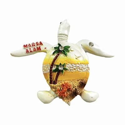 Abbildung von Marsa Alam Schildkröte 3D Kühlschrankmagnet, Souvenir, Geschenk, handgefertigt, Heim und Küchendekoration, Kühlschrankmagnet Kollektion