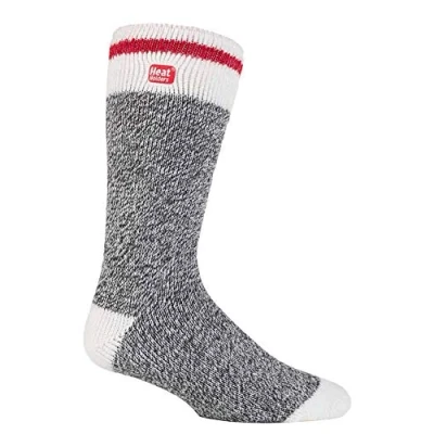 Abbildung von Heat Holders Herren Thermo Socken, gemustert, warm, für den Winter, gestreift, in 10 Farben, Größe 39 45 Gr. Large, Grey Block Twist