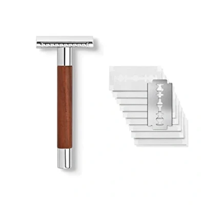 Abbildung von Störtebekker® Premium Rasierhobel Solingen mit Stahlgriff inkl. Rasurguide [10 Störtebekker Klingen] Geschenkidee Nassrasierer Set in Qualität aus Edelstahl Made Germany