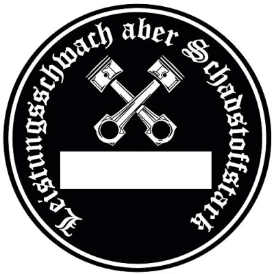 Abbildung von sticker dealer Aufkleber Leistungsschwach Aber Schadstoffstark Umweltplakette Feinstaub Umwelt Plakette Diesel Schwarz JDM Tuning Fun Lustig Auto Motorrad LKW für außen 2 Stück!