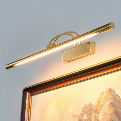 Abbildung von Searchlight LED Wandleuchte, Leuchtmittel fest verbaut, Warmweiß, Bilder Lampe Leuchte Messing Flur Büro Ess Schlaf Wohn Zimmer