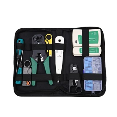Abbildung von 12 in 1 Network Tool Set, Tool, with Crimping Suitable for RJ45, RJ11, RJ12 Cable, Can be Used Computer Maintenance, LAN Cable Tester, Hole Tester