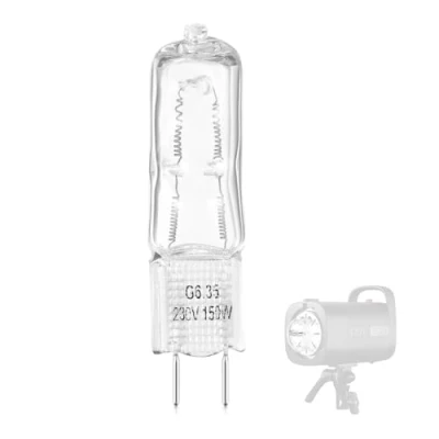 Abbildung von NEEWER 230V 150W Einstelllicht, 2600K Halogen Einstelllicht mit hitzebeständigem Porzellan E26 Sockel, 1710lux/1m maximale Beleuchtungsstärke, 9 Dimmstufen für S101 Serie Studio Blitz, G6.35
