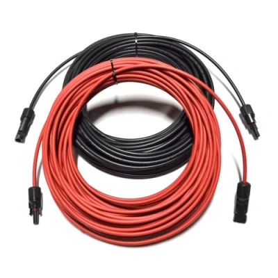Abbildung von Solarkabel Verlängerungskabel Solarstecker schwarz rot 4 6mm² MC4 mit Solarmodule Solar Photovoltaik flexibel UV beständig (2X 25m 6mm²)