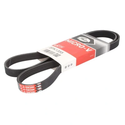 Abbildung von GATES Micro V 5PK1355 Keilrippenriemen 1355 5 Polyester, EPDM (Ethylen Propylen Dien Kautschuk) OPEL: Corsa D Schrägheck, C Schrägheck