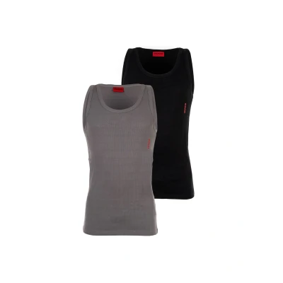 Abbildung von HUGO TANK TWIN 2 PACK Unterhemd/shirt, Herren, Größe: Medium, Black/dark grey