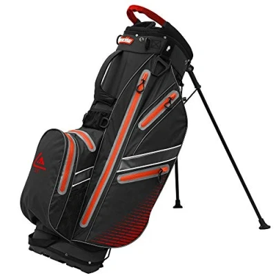 Abbildung von Longridge wasserdichte Golf Standtasche, Schwarz/Rot