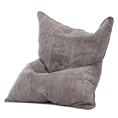 Abbildung von Green Bean Square XXL Indoor Bezug aus Kord 140 x 180 cm ohne Füllung Sitzsackhülle, Sitzsackbezug 600D Oxford, Cord kuschelig, weich, robust waschbar, mit Innensack Anthrazit