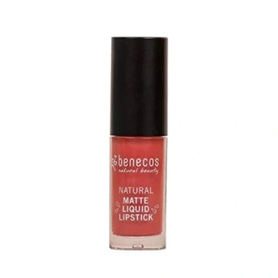 Abbildung von benecos natural beauty Biokosmetik Matte Liquid Lipstick hochpigmentiert mit Carnaubawachs talkfrei vegan romance, Rosewood, 5 ml