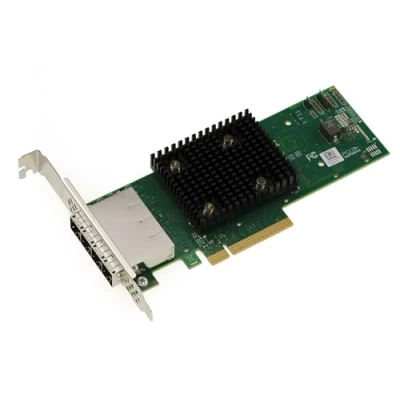 Abbildung von KALEA INFORMATIQUE PCIe Gen 4.0 Trimode SAS SATA NVMe 12GB Controller Karte mit 16 externen Ports. OEM Modell 9500 16e.