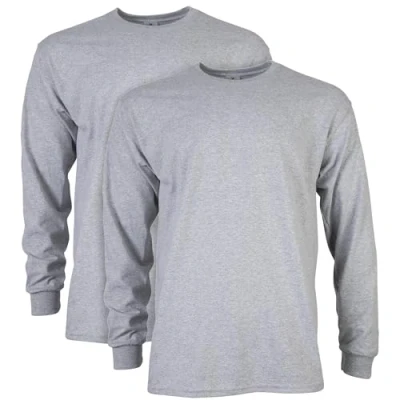 Abbildung von Gildan Unisex Erwachsene Ultra Cotton Long Sleeve, Style G2400, Multipack T Shirt, Sport Grey (2er Pack), L