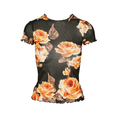 Abbildung von Urban Classics Tshirt print, Damen, Größe: 5XL, Mangorose
