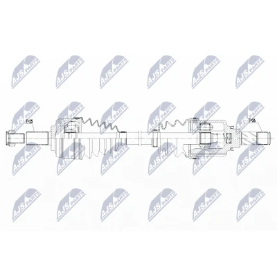 Abbildung von NTY NPW RE 142 Antriebswelle Vorderachse links 695 RENAULT: Captur