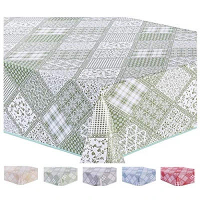 Abbildung von Home Direct Wachstuch Tischdecke Abwaschbar Eckig 140 x 240 cm Salbeigrün
