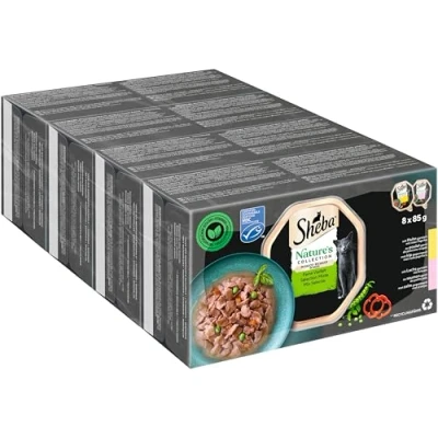 Abbildung von SHEBA Schale Nassfutter für Katzen Nature&#039;s Collection in Sauce Feine Vielfalt MSC zertifiziert 4 x 8 85g Multipack
