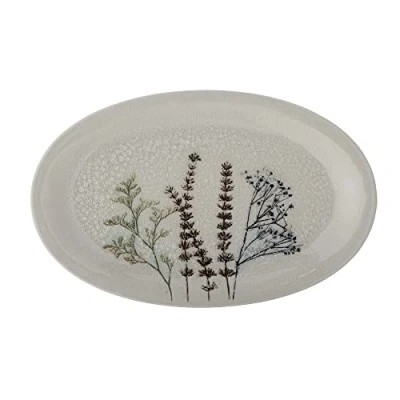 Abbildung von Bloomingville Servierteller Bea, aus Steingut, Natur, 28,5 x 2 18 cm, Tablett