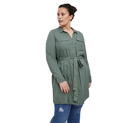 Abbildung von Vero Moda Curve Blusenkleid Laurel wreath, Damen, Größe: 46, wreath