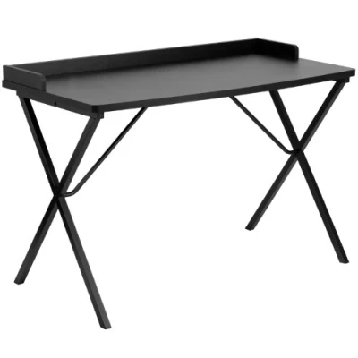 Abbildung von Flash Furniture Computer Schreibtisch, Stahl, schwarze Laminat Tischplatte/schwarzes Gestell, 60 x 120 80 cm