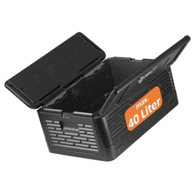 Abbildung von Mahlzeit Thermobehälter Thermobox faltbar, 60 x 40 25,5cm L, Schwarz, Styroporbox, Styropor