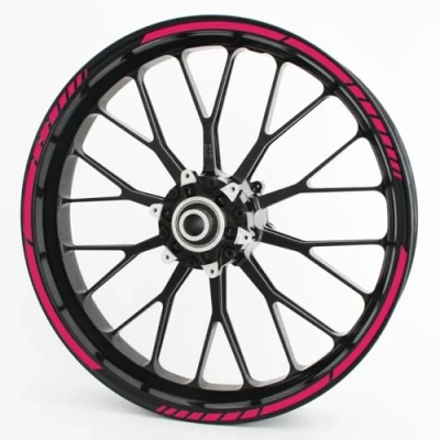 Abbildung von Felgenrandaufkleber GP im Design passend für 14 Zoll Felgen Motorrad, Auto &amp; mehr Pink matt