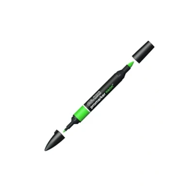Abbildung von Winsor &amp; Newton 0205408 ProMarker Neon, Professioneller Layoutmarker 2 Spitzen, fein und breit für Zeichnungen, Design Layouts Grün strahlend Neon