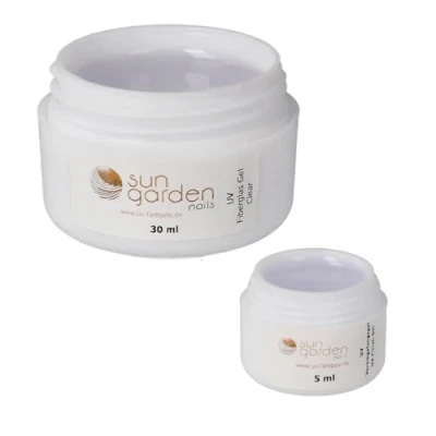 Abbildung von Sun Garden Nails UV Fiberglas Aufbaugel klar 30ml + Versiegelungsgel 5ml Set