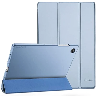 Abbildung von ProCase Hülle für Galaxy Tab A8 10.5(SM X200/ X205) 2022 Dreifach Falt Klapp Schutzhülle Case Ultra Dünn Leicht Ständer Schale Smart Cover mit Translucent Frosted Rückhülle Himmelblau